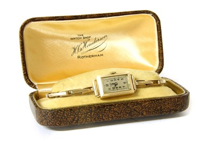 Lot 56 - A 9ct gold Rone mechanical bracelet watch