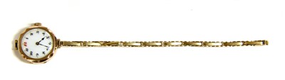 Lot 304 - A 9ct gold mechanical bracelet watch
