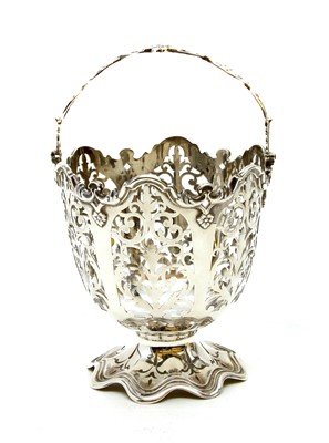 Lot 328 - A Victorian silver pierced sugar basket