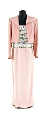Lot 243 - An Escada Couture silk full length pink evening dress