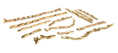 Lot 91 - A quantity of gold expanding watch bracelets