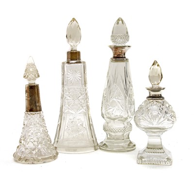 Lot 262 - A George V hallmarked silver collared cut glass perfume bottle