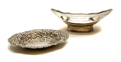 Lot 316 - A Victorian hallmarked silver novette shaped pedestal dish