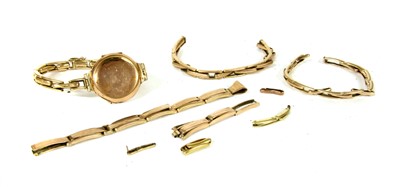 Lot 100 - A 9ct gold watch case and expanding bracelet
