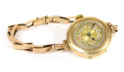 Lot 86 - A 9ct gold mechanical wristwatch