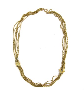 Lot 17 - A five strand box link chain necklace