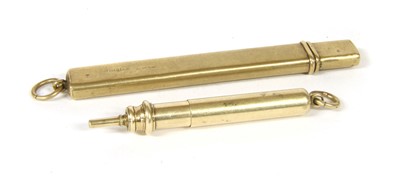 Lot 75 - A 9ct gold pencil holder