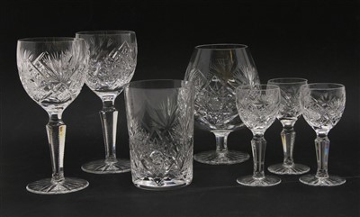 Lot 444 - A part suite of cut glass drinking glasses