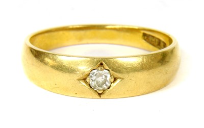 Lot 42 - A gold single stone diamond ring gypsy