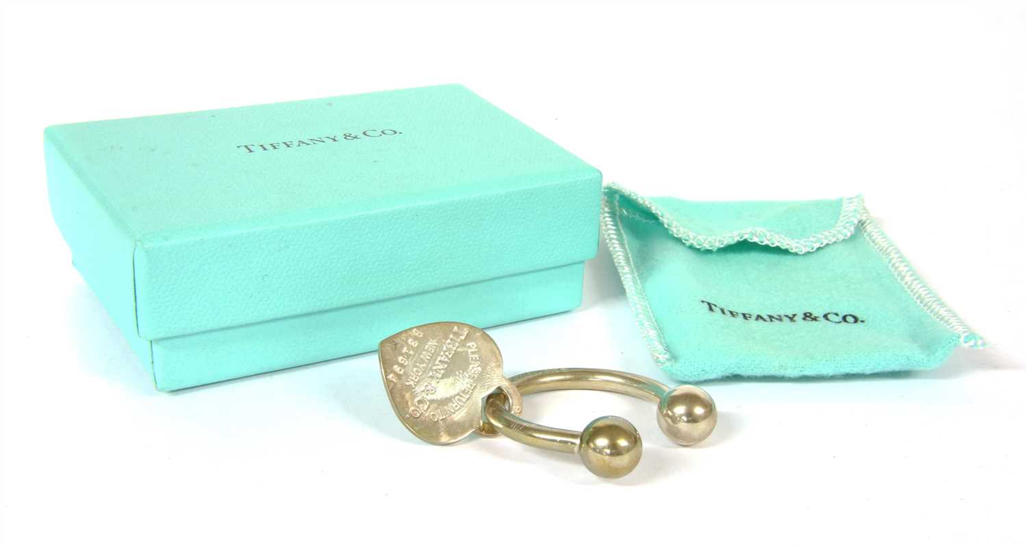 Lot 78 - A silver Tiffany & Co. 'Return to Tiffany' key ring