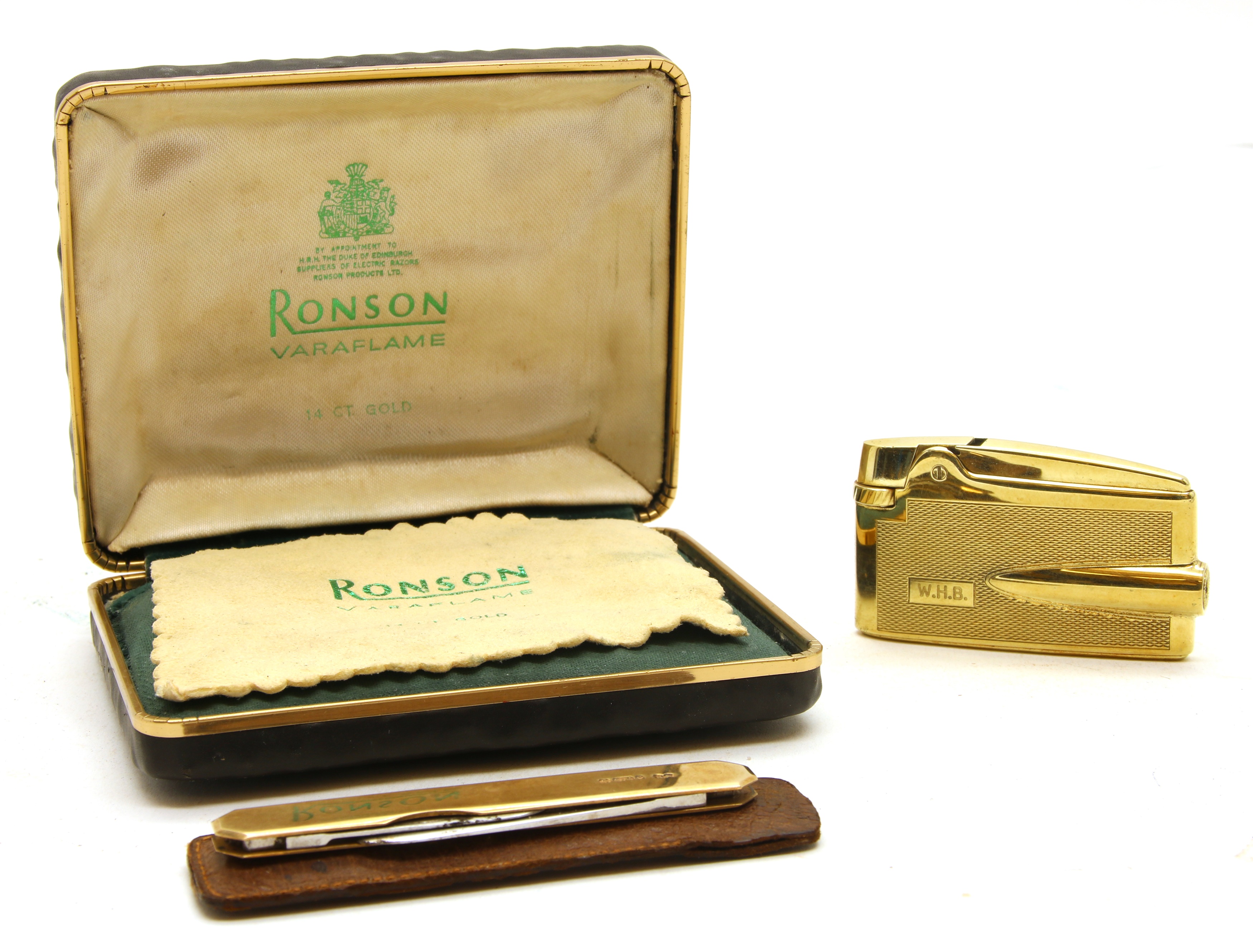 Lot 263 - A Ronson 14ct gold