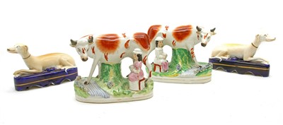 Lot 518 - A collection of 19th Century Staffordshire pottery