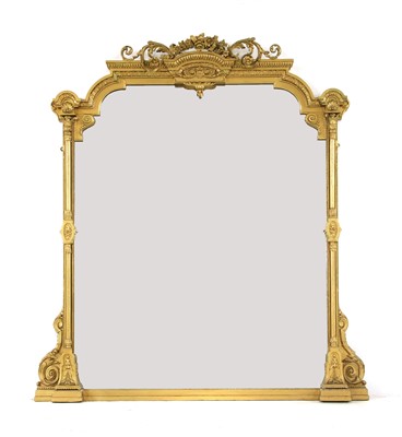 Lot 667 - A Victorian gilt overmantel mirror