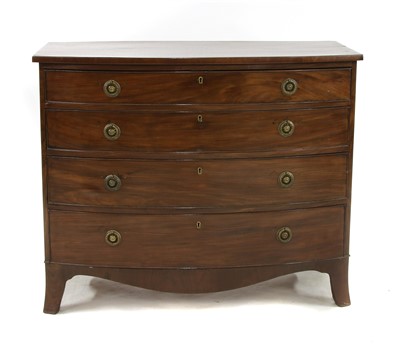 Lot 606 - A 19th Century mahogany bowfronted chest of four graduated drawers