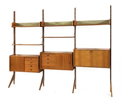 Lot 637 - A teak wall unit