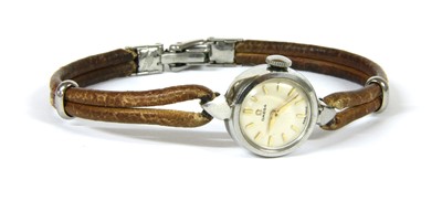 Lot 65 - A ladies stainless steel Omega mechanical strap watch