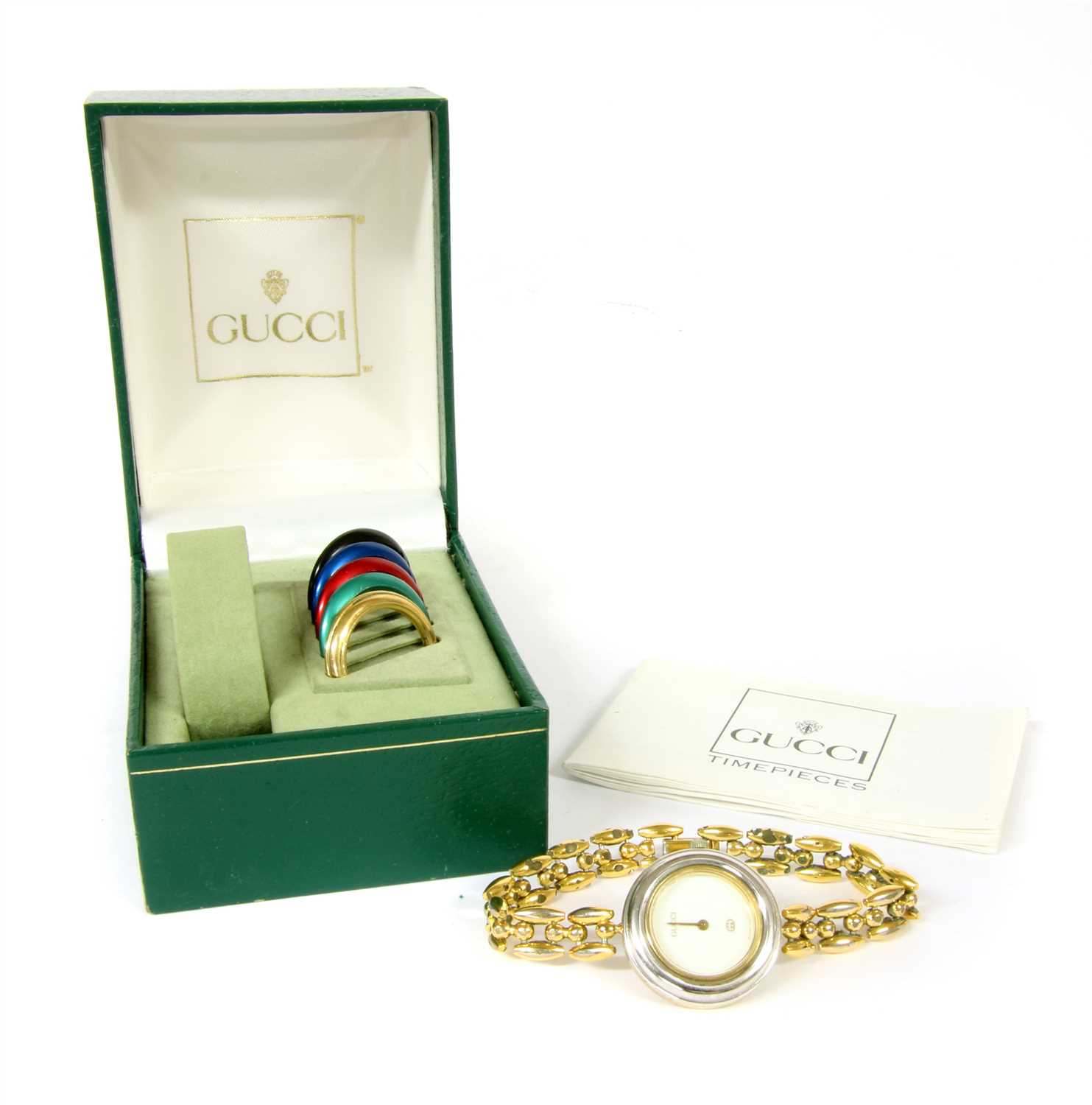 Lot 58 - A gold plated quartz Gucci wristwatch