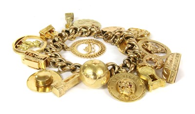 Lot 88 - A 9ct gold charm bracelet