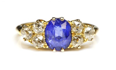 Lot 73 - A late Victorian sapphire and diamond ring