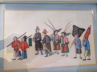 Lot 137 - Ten Chinese processional paintings on rice paper
