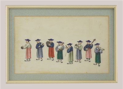 Lot 137 - Ten Chinese processional paintings on rice paper