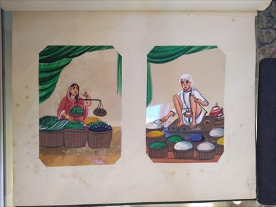 Lot 150 - An album of Indian Mica watercolours and gouaches