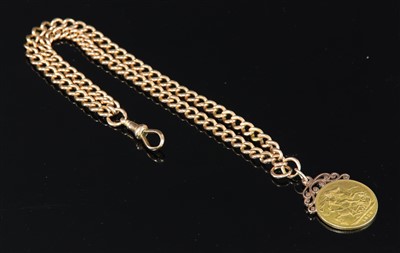 Lot 601 - A 15ct gold two row curb chain bracelet