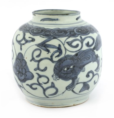 Lot 423 - A Chinese blue and white jar