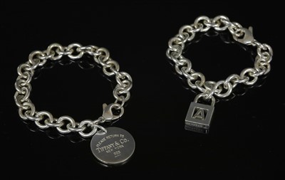 Lot 667 - A sterling silver Tiffany & Co. 'Return to Tiffany' bracelet