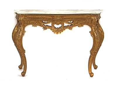 Lot 425 - A Louis XV style gilt console table