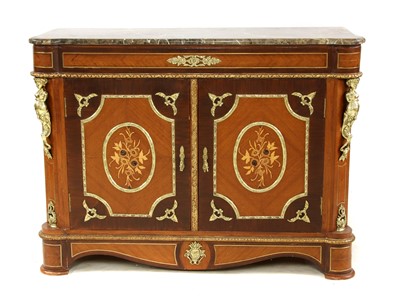 Lot 720 - A Louis XVI design inlaid mahogany side cabinet