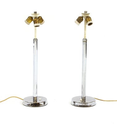 Lot 239 - A pair of mid-century chrome table lamps