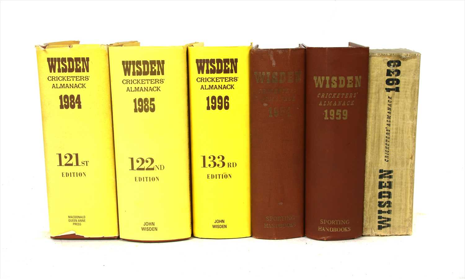 Lot 250 - John Wisden's Cricketers' Almanack: 74 Volumes