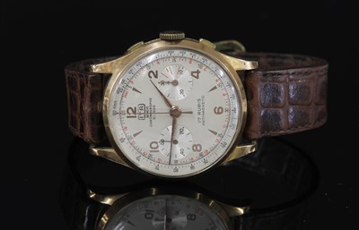 Lot 608 - A gentlemen's 18ct gold ITA Geneve Suisse mechanical strap watch