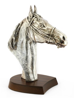 Lot 57 - A silver trophy in the form of a horse head