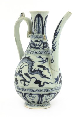 Lot 418 - A Chinese blue and white ewer