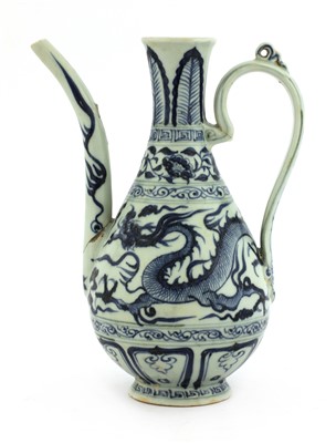 Lot 418 - A Chinese blue and white ewer