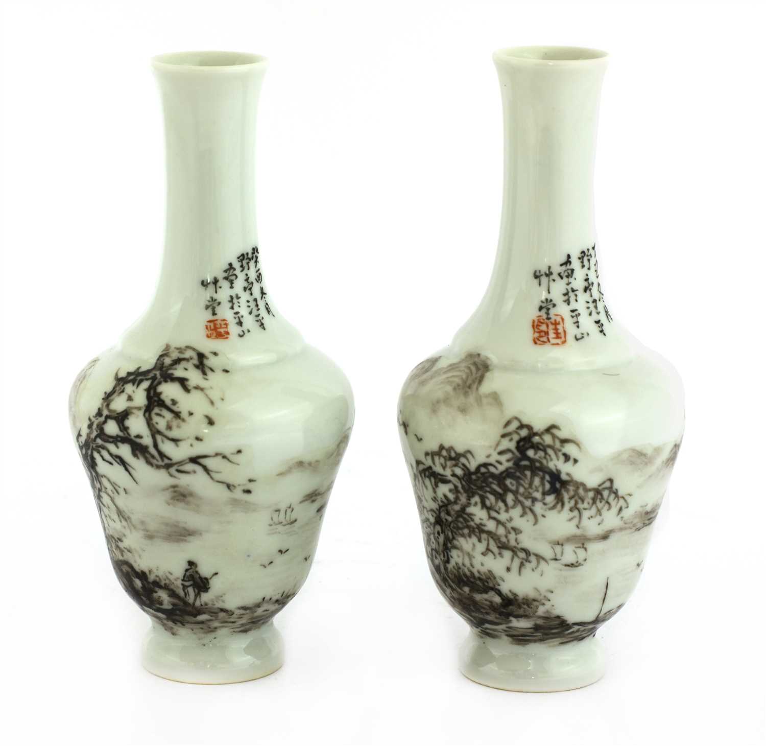 Lot 301 - Two Chinese porcelain vases