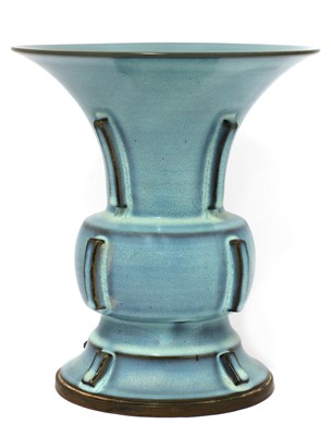 Lot 462 - A Chinese Jun ware gu vase