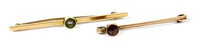 Lot 338A - A gold aquamarine bar brooch