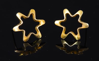 Lot 399 - A pair of gold Georg Jensen open star earrings, c.1969