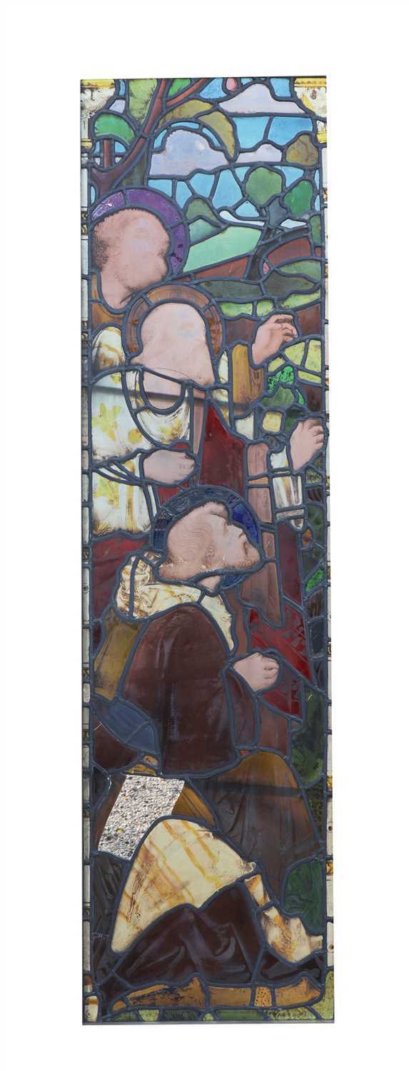 Lot 14 - A stained and leaded glass window