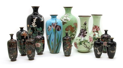Lot 243 - A collection of Japanese cloisonné vases