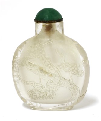 Lot 159 - A Chinese rock crystal snuff bottle