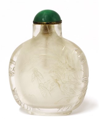 Lot 159 - A Chinese rock crystal snuff bottle