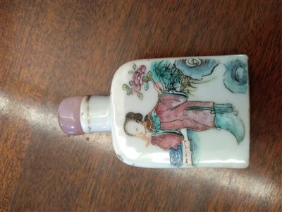 Lot 156 - Three Chinese famille rose snuff bottles