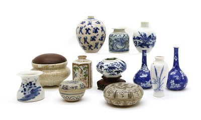Lot 218 - A collection of miniature Chinese porcelain and pottery vessels