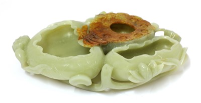 Lot 475 - A Chinese jade brush washer