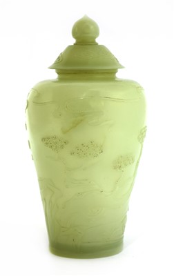 Lot 459 - A Chinese jade vase and cover