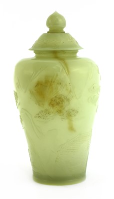 Lot 459 - A Chinese jade vase and cover